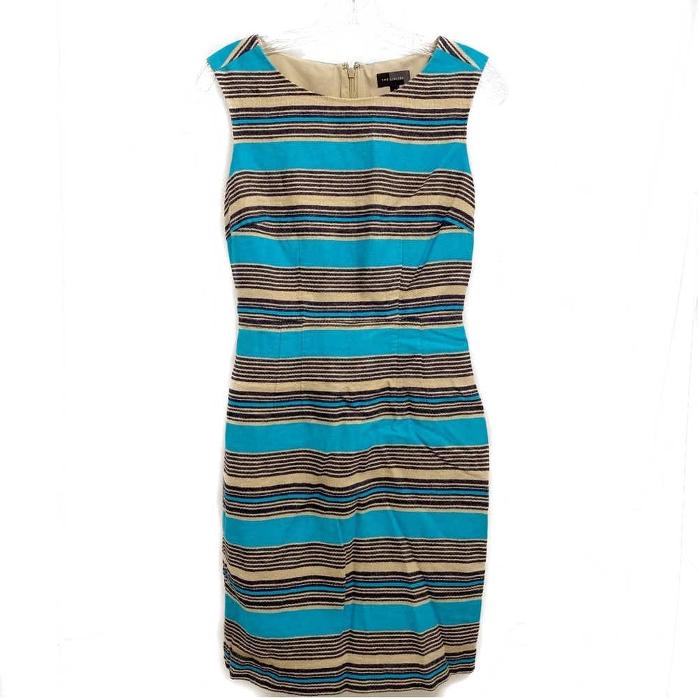 ❤️ Limited Woven Cotton Turquoise Striped Dress